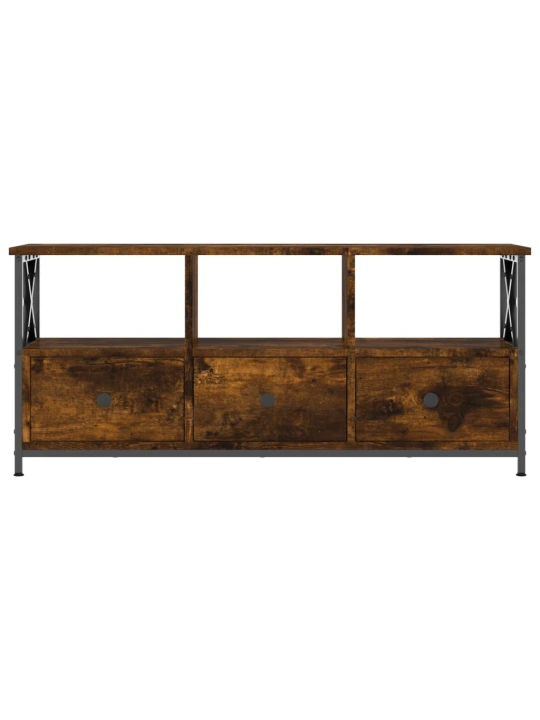TV skříňka kouřový dub 102x33x45 cm kompozitní dřevo a železo