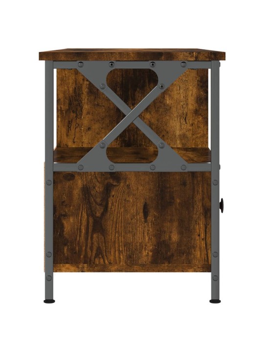 TV skříňka kouřový dub 102x33x45 cm kompozitní dřevo a železo