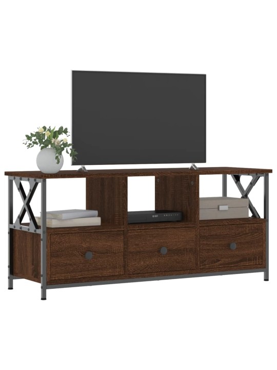 TV skříňka hnědý dub 102 x 33 x 45 cm kompozitní dřevo a železo