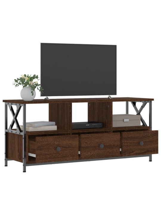 TV skříňka hnědý dub 102 x 33 x 45 cm kompozitní dřevo a železo