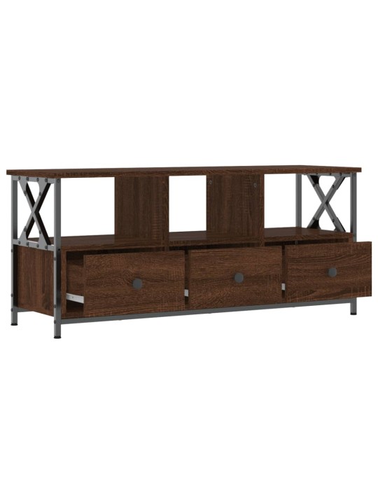 TV skříňka hnědý dub 102 x 33 x 45 cm kompozitní dřevo a železo
