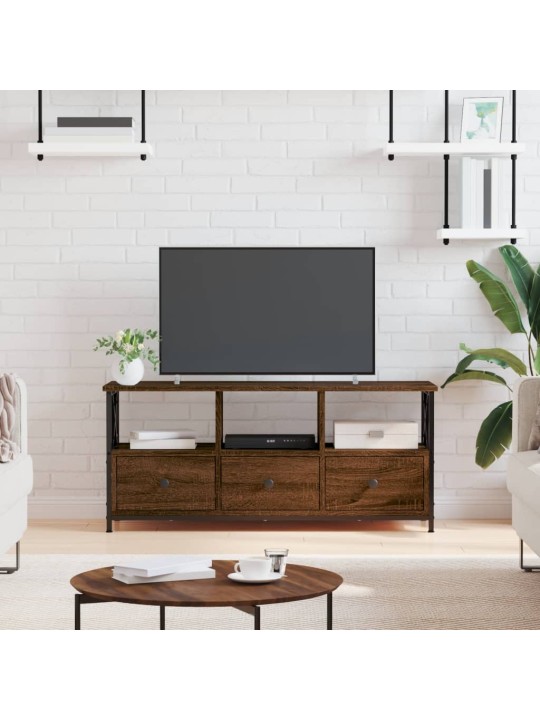 TV skříňka hnědý dub 102 x 33 x 45 cm kompozitní dřevo a železo