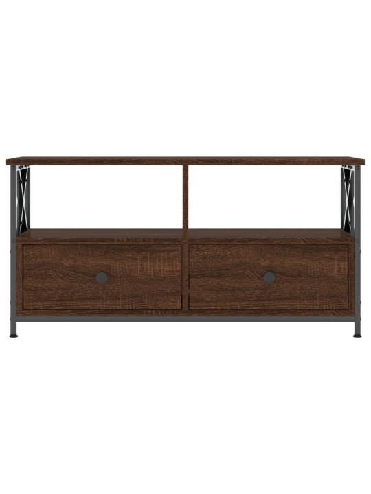 TV skříňka hnědý dub 90 x 33 x 45 cm kompozitní dřevo a železo