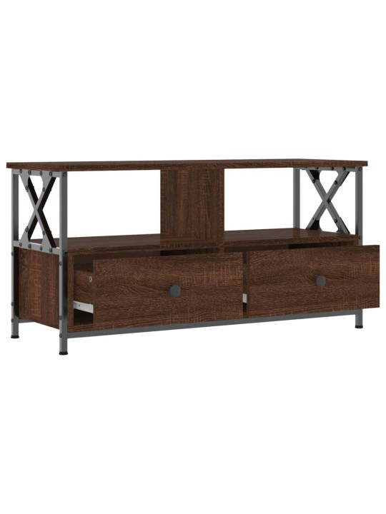 TV skříňka hnědý dub 90 x 33 x 45 cm kompozitní dřevo a železo