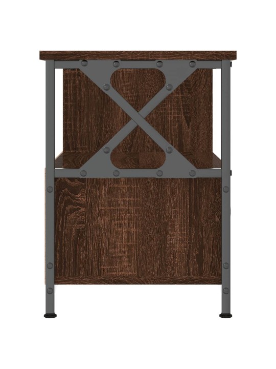 TV skříňka hnědý dub 90 x 33 x 45 cm kompozitní dřevo a železo