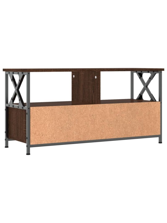 TV skříňka hnědý dub 90 x 33 x 45 cm kompozitní dřevo a železo