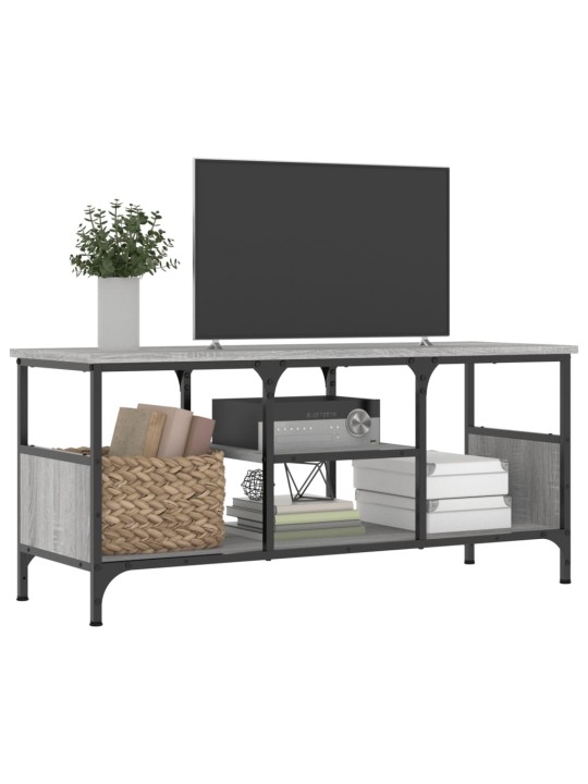 TV skříňka šedá sonoma 100x35x45 cm kompozitní dřevo a železo