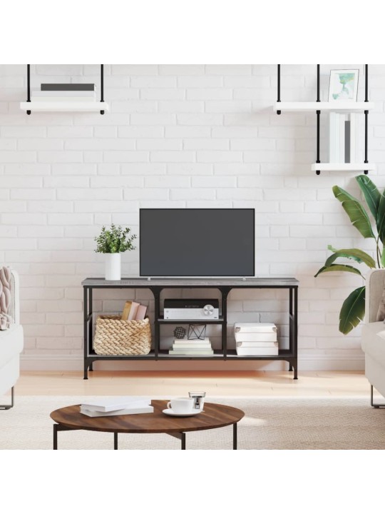TV skříňka šedá sonoma 100x35x45 cm kompozitní dřevo a železo