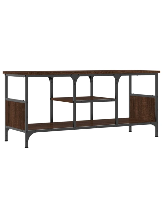 TV skříňka hnědý dub 100 x 35 x 45 cm kompozitní dřevo a železo