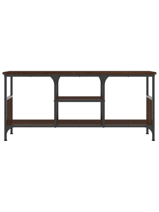 TV skříňka hnědý dub 100 x 35 x 45 cm kompozitní dřevo a železo