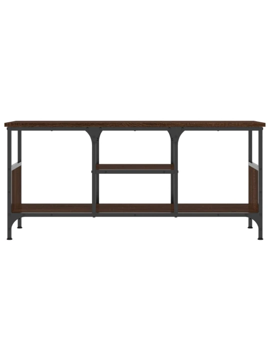 TV skříňka hnědý dub 100 x 35 x 45 cm kompozitní dřevo a železo