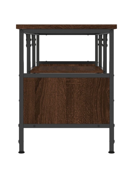 TV skříňka hnědý dub 100 x 35 x 45 cm kompozitní dřevo a železo