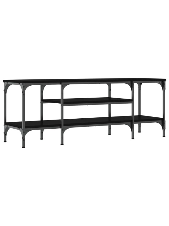 TV stolek černý 121 x 35 x 45 cm kompozitní dřevo a železo