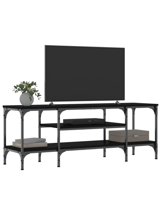 TV stolek černý 121 x 35 x 45 cm kompozitní dřevo a železo
