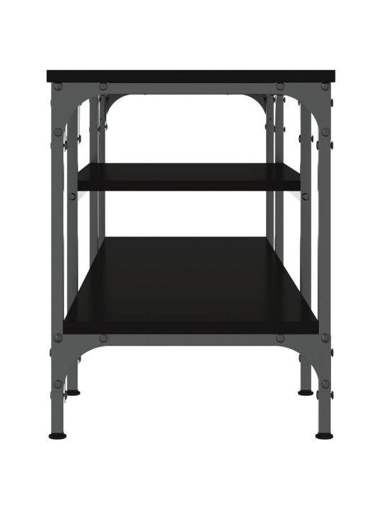 TV stolek černý 121 x 35 x 45 cm kompozitní dřevo a železo