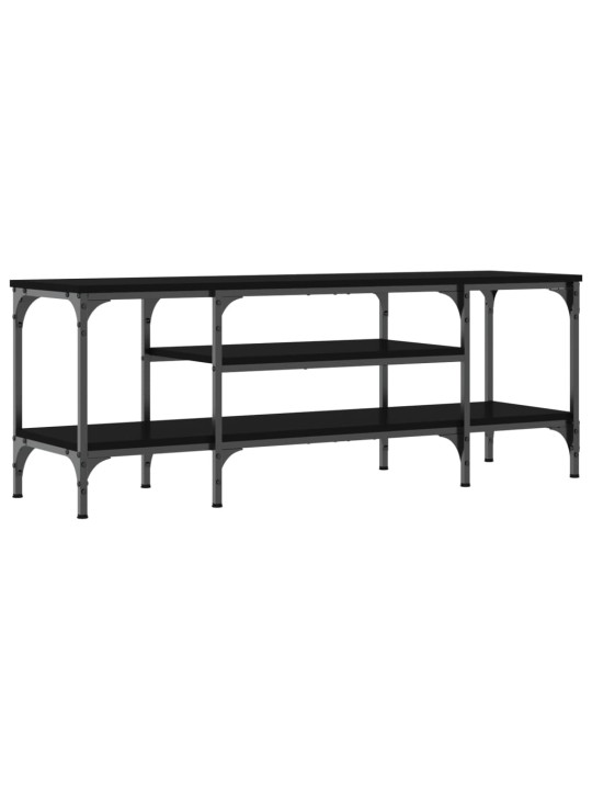 TV stolek černý 121 x 35 x 45 cm kompozitní dřevo a železo
