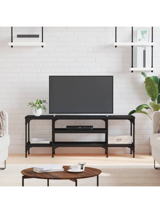 TV stolek černý 121 x 35 x 45 cm kompozitní dřevo a železo