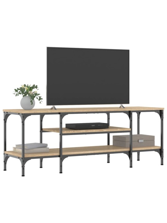 TV stolek dub sonoma 121 x 35 x 45 cm kompozitní dřevo a železo