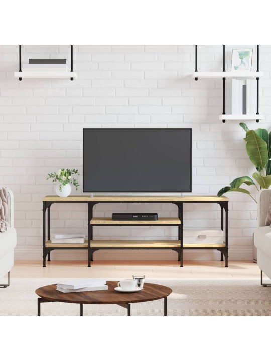 TV stolek dub sonoma 121 x 35 x 45 cm kompozitní dřevo a železo