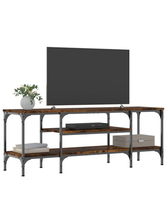 TV stolek kouřový dub 121x35x45 cm kompozitní dřevo a železo