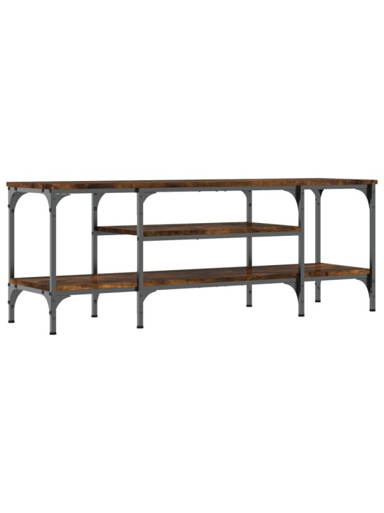 TV stolek kouřový dub 121x35x45 cm kompozitní dřevo a železo