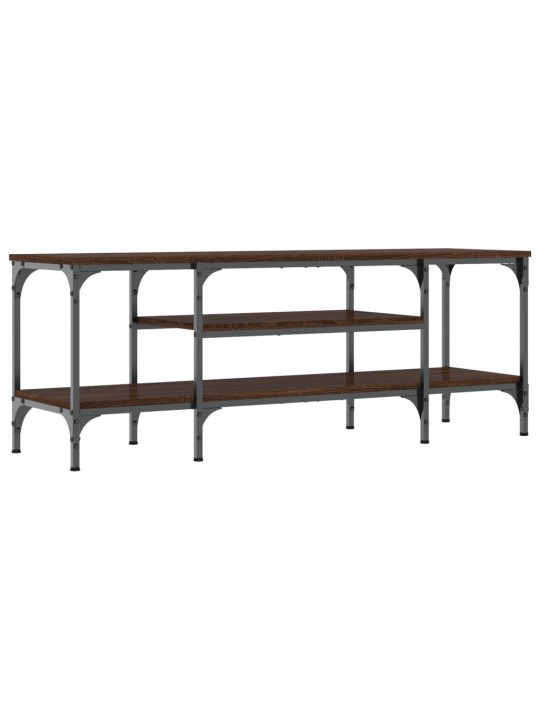 TV stolek hnědý dub 121 x 35 x 45 cm kompozitní dřevo a železo