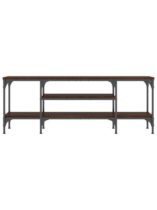 TV stolek hnědý dub 121 x 35 x 45 cm kompozitní dřevo a železo