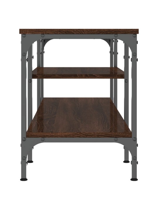 TV stolek hnědý dub 121 x 35 x 45 cm kompozitní dřevo a železo