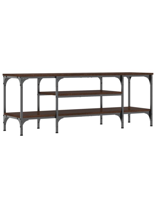 TV stolek hnědý dub 121 x 35 x 45 cm kompozitní dřevo a železo