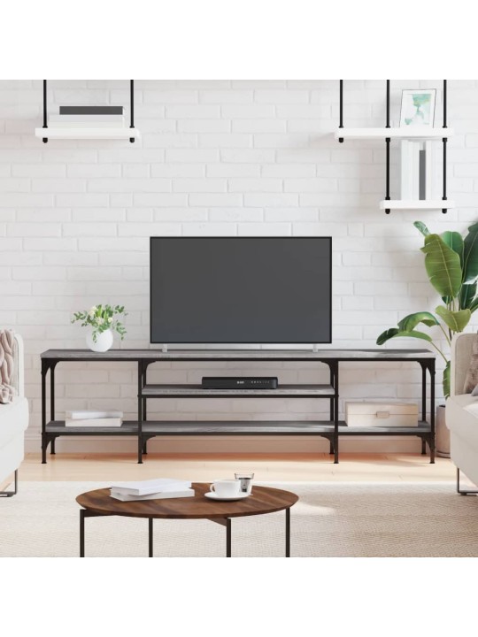 TV skříňka šedá sonoma 161x35x45 cm kompozitní dřevo a železo