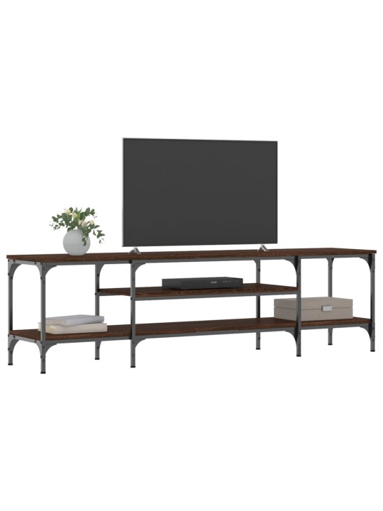 TV skříňka hnědý dub 161 x 35 x 45 cm kompozitní dřevo a železo