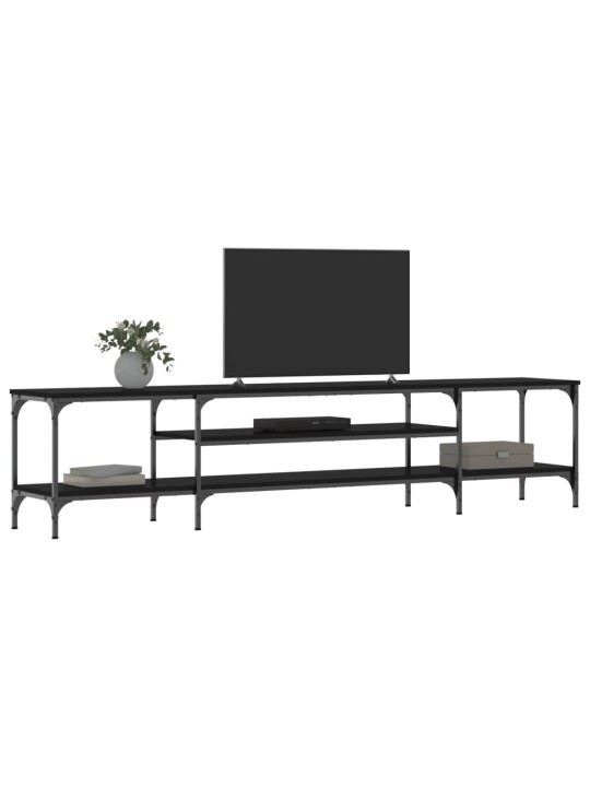 TV stolek černý 201 x 35 x 45 cm kompozitní dřevo a železo