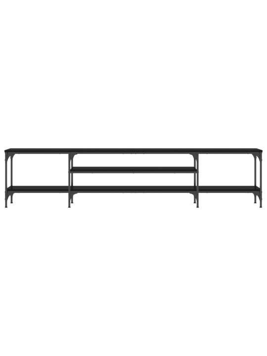 TV stolek černý 201 x 35 x 45 cm kompozitní dřevo a železo