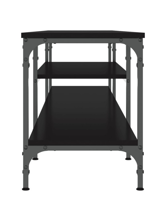 TV stolek černý 201 x 35 x 45 cm kompozitní dřevo a železo