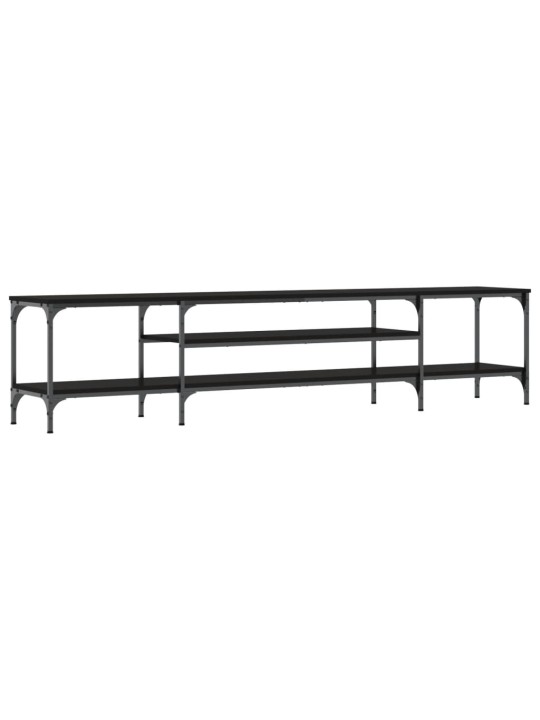 TV stolek černý 201 x 35 x 45 cm kompozitní dřevo a železo