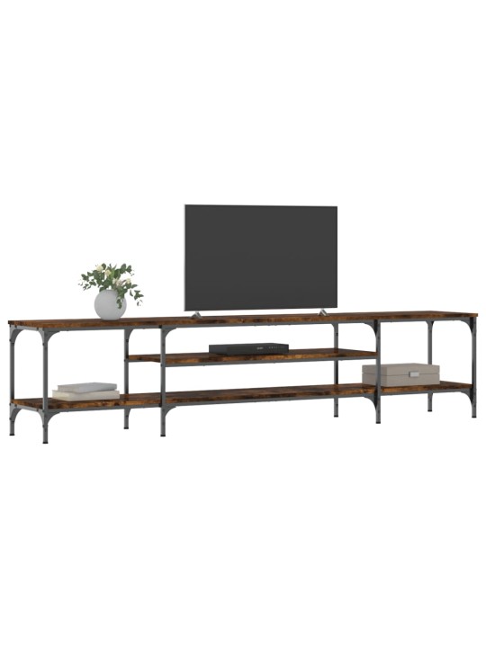TV stolek kouřový dub 201x35x45 cm kompozitní dřevo a železo