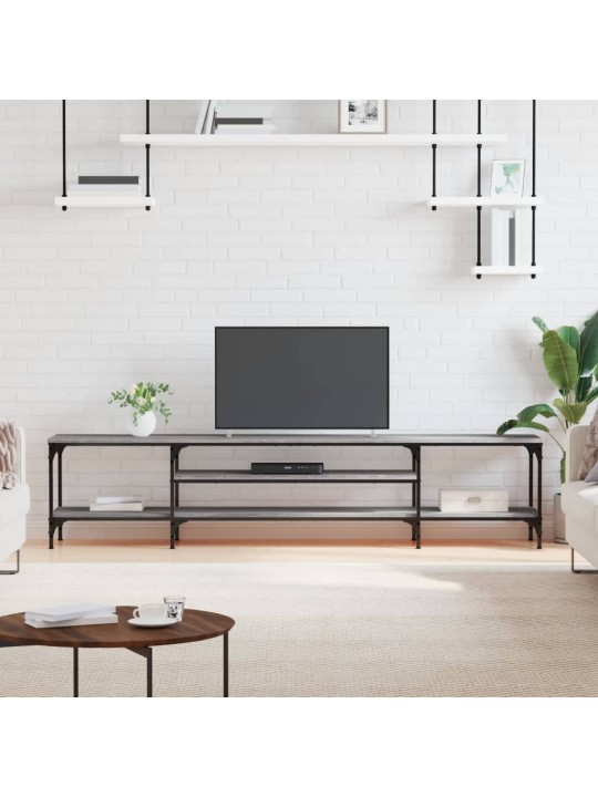 TV stolek šedý sonoma 201x35x45 cm kompozitní dřevo a železo