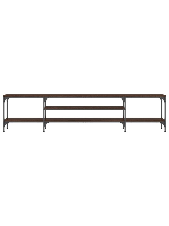 TV stolek hnědý dub 201 x 35 x 45 cm kompozitní dřevo a železo