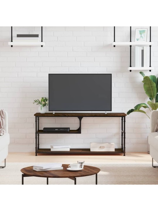 TV skříňka hnědý dub 103 x 38 x 46,5 cm kompozitní dřevo a ocel