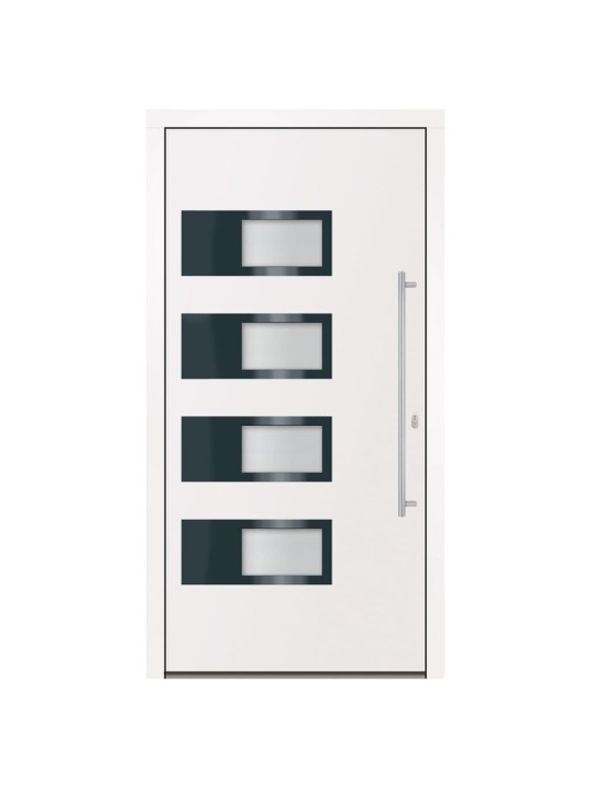 Vchodové dveře bílé 100 x 200 cm hliník a pvc