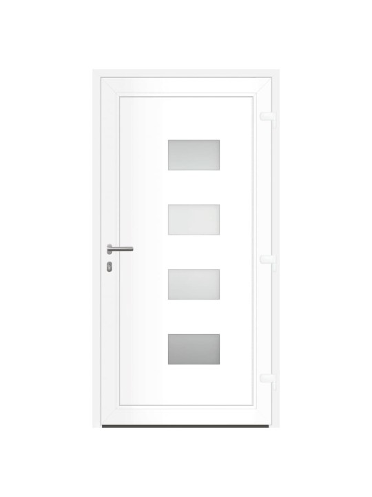 Vchodové dveře bílé 100 x 200 cm hliník a pvc