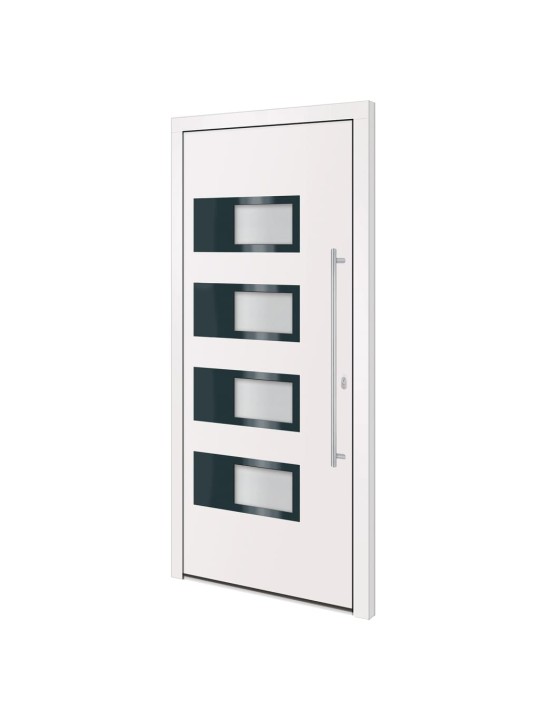 Vchodové dveře bílé 100 x 210 cm hliník a pvc