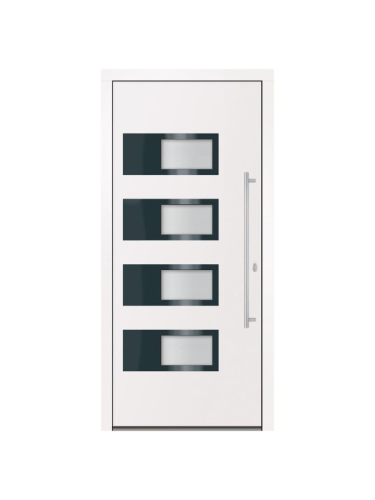 Vchodové dveře bílé 100 x 210 cm hliník a pvc