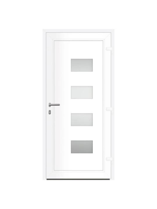 Vchodové dveře bílé 100 x 210 cm hliník a pvc