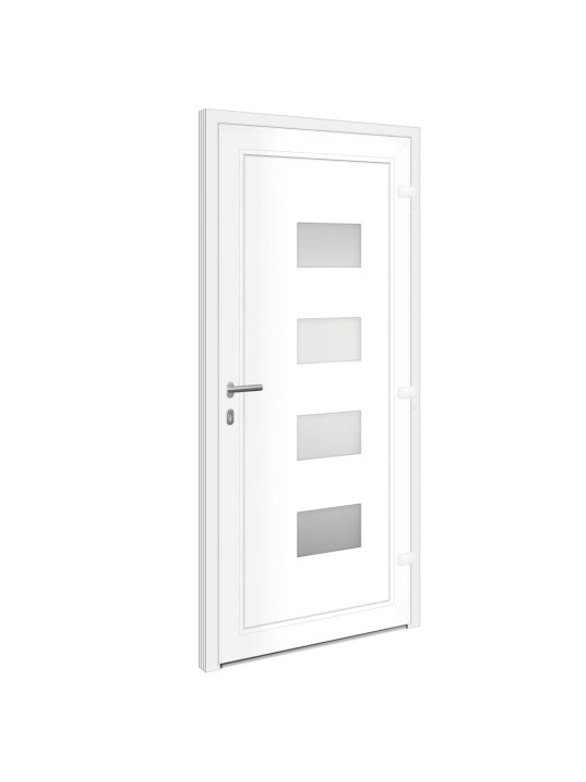 Vchodové dveře bílé 100 x 210 cm hliník a pvc