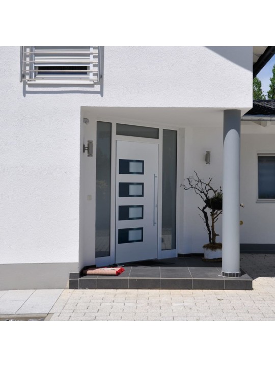 Vchodové dveře bílé 100 x 210 cm hliník a pvc