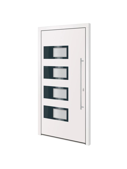 Vchodové dveře bílé 110 x 210 cm hliník a pvc
