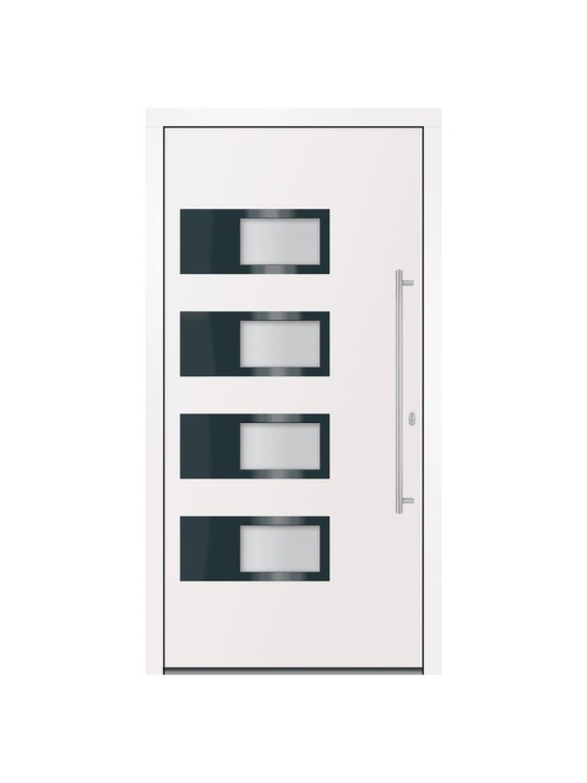 Vchodové dveře bílé 110 x 210 cm hliník a pvc