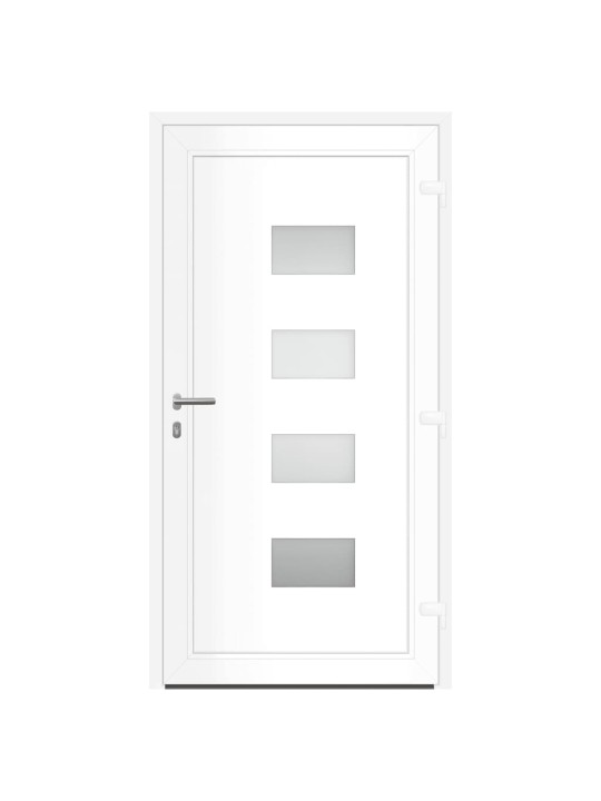 Vchodové dveře bílé 110 x 210 cm hliník a pvc
