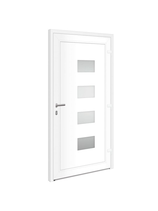 Vchodové dveře bílé 110 x 210 cm hliník a pvc